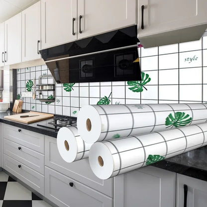 Kitchen Stove Oil-proof Sticker Waterproof High Temperature Resistant Wallpapers Kitchen Decoration Self Adhesive Contact Paper