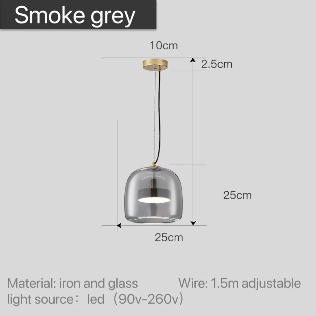 Glass LED Pendant Light for Kitchen, Restaurant, Hanging Lamp, Modern Bedroom, Bedside Shop Decoration, Ceiling Chandeliers, Lustres Decor