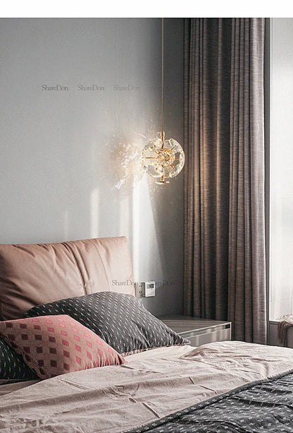 Modern K9 Pure Crystal Bedside Small Chandelier Light Lluxury Crystal Wall Lamp Corridor Ceiling Lamp Bar Decoration Noble Lamps