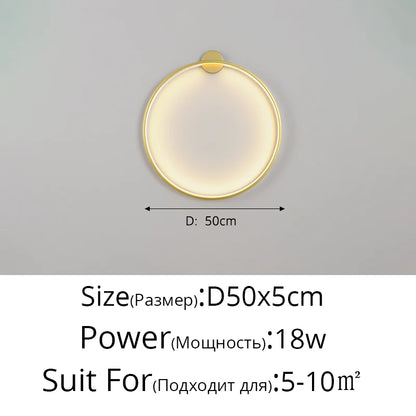Simple Circle Background Decoration Lamps New Modern LED Wall Lights Living Room Bedroom Bedside Aisle Corridor Indoor Lighting