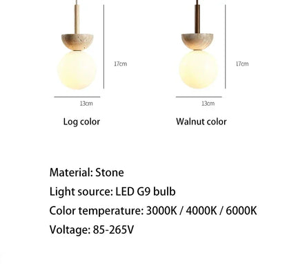 Cream Style Pendant Lamp Bedroom Bedside Led Chandelier Stone Wood Light Designer Bauhaus Medieval Restaurant Bar Small Lights