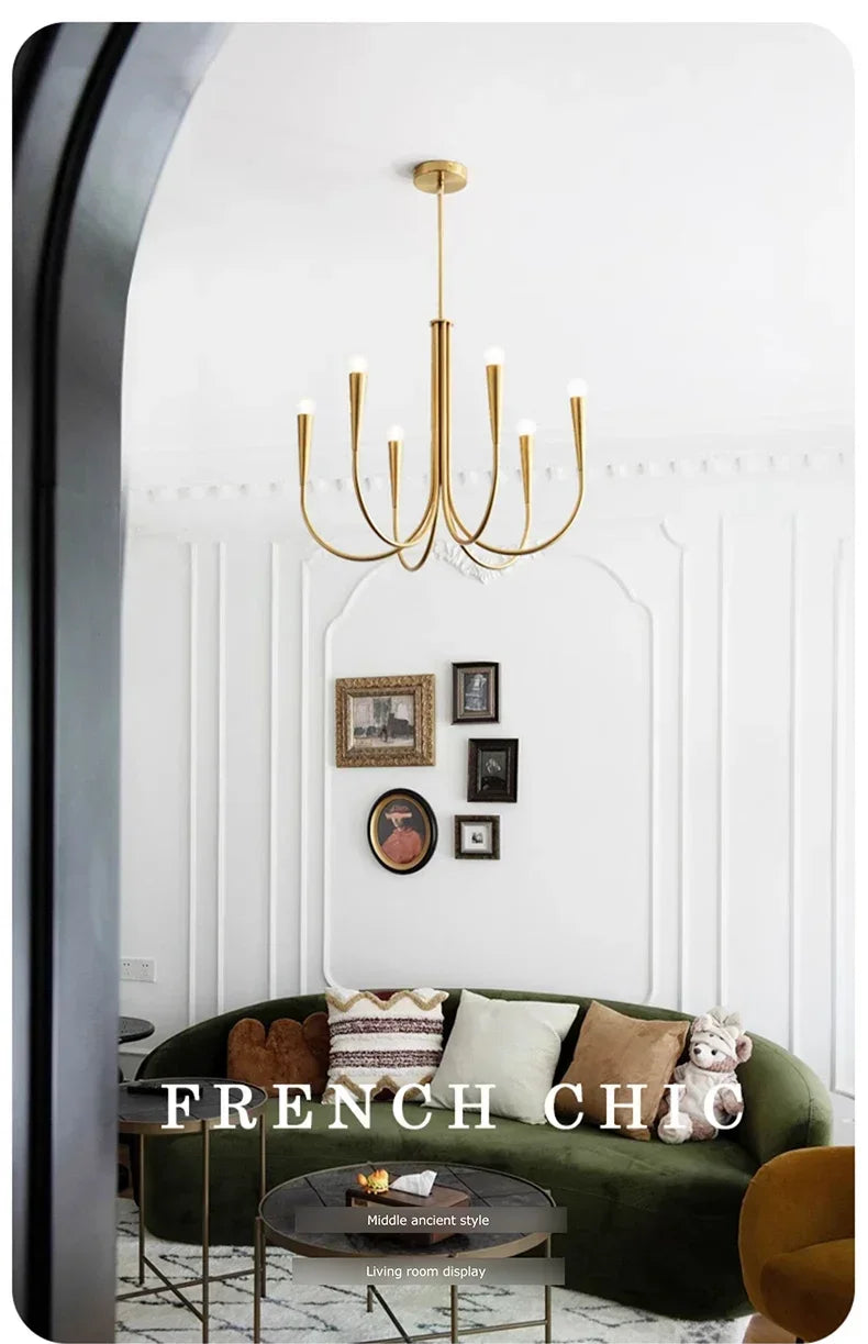 Modern French  Classic Design Branch Chandeliers for Living Dining Room Bedroom Hanging Pendant Lamp Medieval Lighting Fixtures