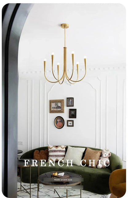 Modern French  Classic Design Branch Chandeliers for Living Dining Room Bedroom Hanging Pendant Lamp Medieval Lighting Fixtures