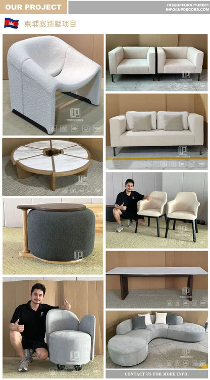 Modern popular light luxury leather full leather villa home improvement living room sofa 1 + 2 + 3 sofa combination set
