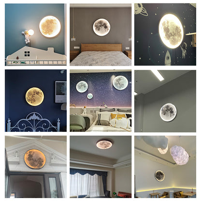 Nordic Modern Designer Art Minimalist Moon Wall Lamp Foyer Gallery Background Bedroom Bedside Roof Creative Decoration Hotel Bar