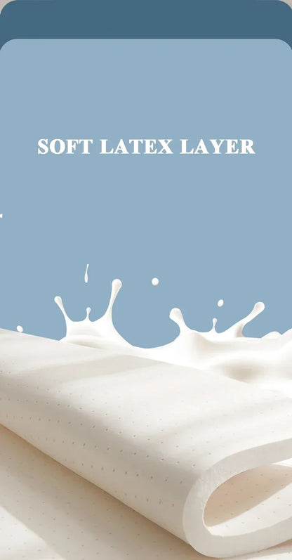 Foldable Natural Latex Mattress for Double Single Bed King Size Mat In Dormitory Hotels Bedroom Furniture Household Thickened