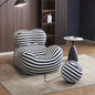 Luxury Mom's Embrace Bean Bag Sofa with Ottoman Modern Striped Cozy Seating for Living Room Bedroom Lounge Chair Decor Furniture