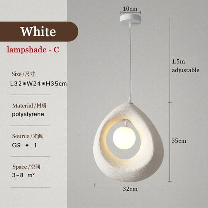 Japanese Wabi Sabi Pendant Lights Minimalist Bedroom Kitchen Island G9 LED Chandeliers Home Decor Living Room Hanging Lamps