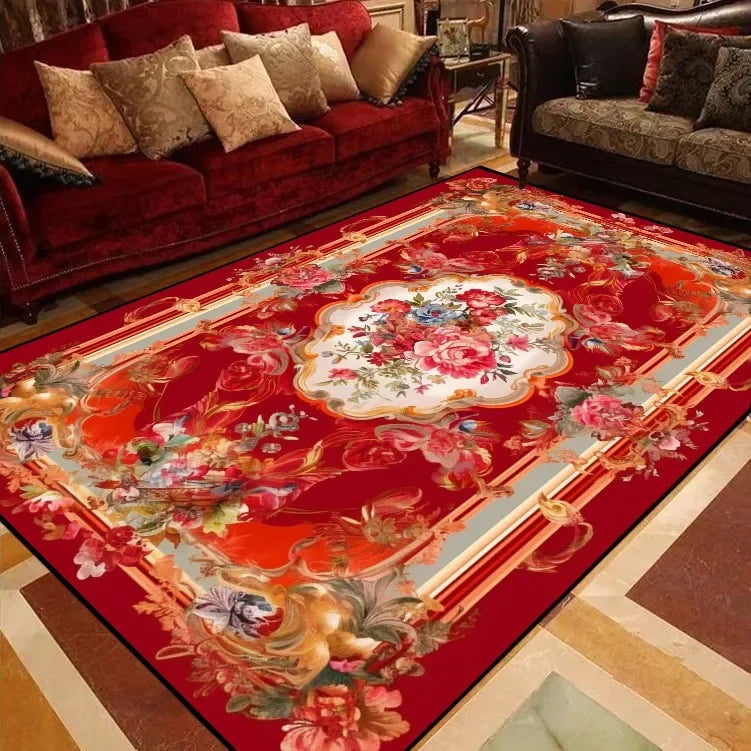 European Floral Carpets for Living Room Sofas Big Size Luxury Rugs Decoration Bedroom Carpet home Floor Mat tapis salon 카페트