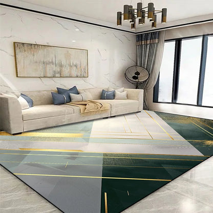 Modern Golden Geometric Carpet for Living Room Large Area Decoration Home Rugs for Bedroom Soft Non-slip 200x300 Lounge Sofa Mat