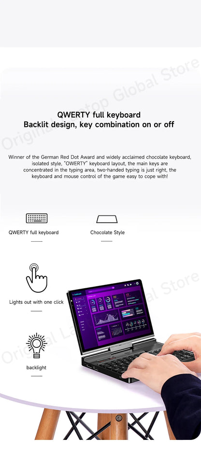 GPD Pocket 4 2025 Model AMD R7 8840U/AI 9 365/AI 9 HX 370 Processor 8.8-inch 2.5K Resolution 144 Hz Refresh Rate Mini Laptop