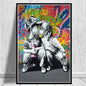 Canvas Wall Art Painting Abstract Banksy Graffiti Art Picture Funny Monkey Street Pop Wall Art Posters for Home Bedroom Decor