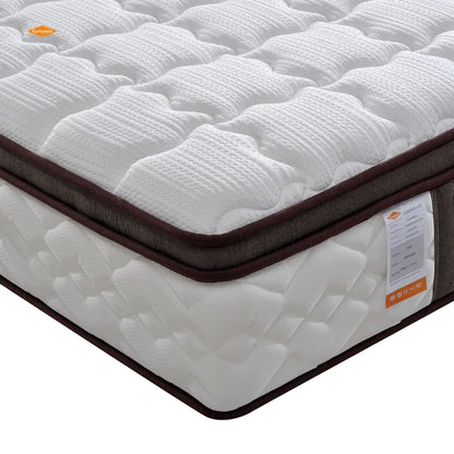 Wholesale Bed Mattresses Luxury California King Size Pillow Top Memory Foam Spring Hybrid Mattress