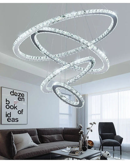 2024 Modern Crystal Ceiling Hanging Chandeliers for Living Dining Table Room Bedroom Lamps Home Decorations Pendant Light Lustre