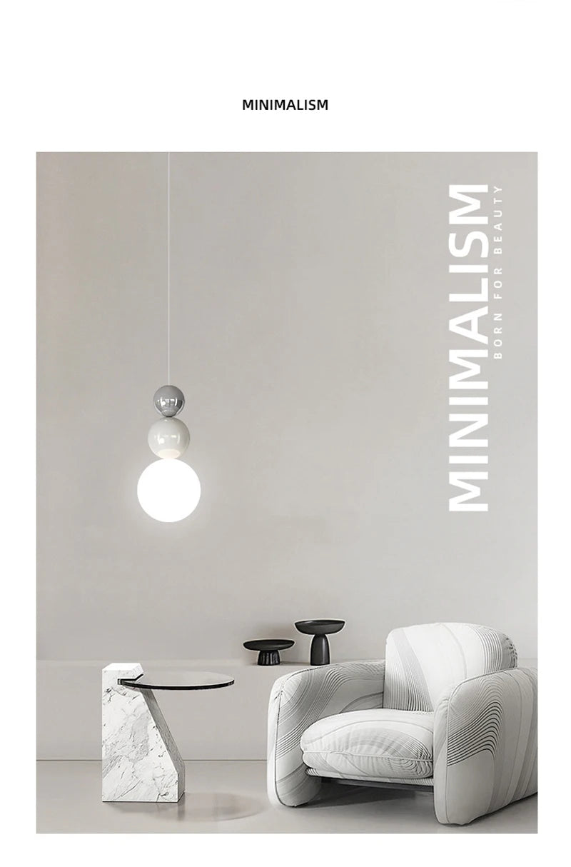 Nordic Pendant Light Modern LED Hanging Lamp Cream Style Indoor Lighting Room Decor Bedroom Living Room Bedside Light Fixture