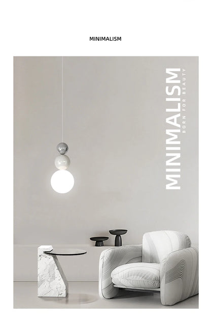 Nordic Pendant Light Modern LED Hanging Lamp Cream Style Indoor Lighting Room Decor Bedroom Living Room Bedside Light Fixture