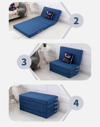 Compact Memory Foam Folding Mattress Office Nap Bed Compact Tatami Yoga Mat Foldable Sponge Mattress Portable Single Bed for Eas