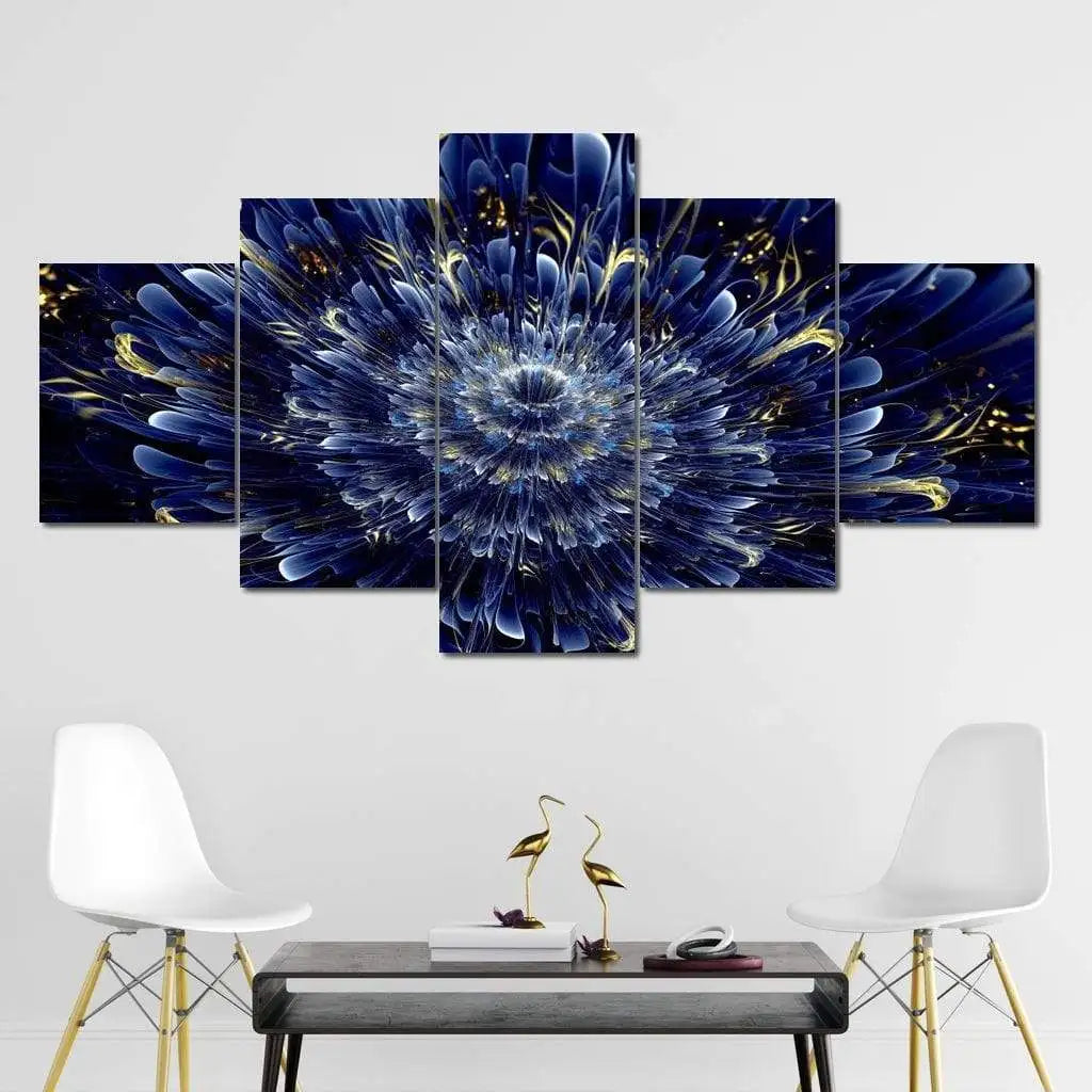 5 Panels Aesthetic Landscape Canvas Painting Abstract Natural Landscape Golden Light Art Luxury Posters Prints Living Room Decor