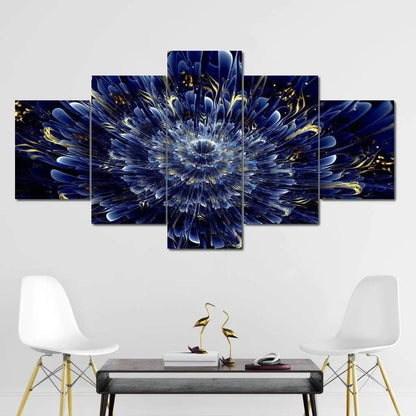 5 Panels Aesthetic Landscape Canvas Painting Abstract Natural Landscape Golden Light Art Luxury Posters Prints Living Room Decor