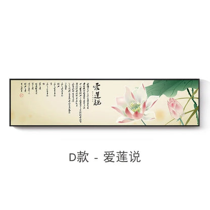 New Chinese Zen Flower and Bird Bedhead Painting Living Room Decoration Painting Sofa Background Wall Mural Painting Home Decor