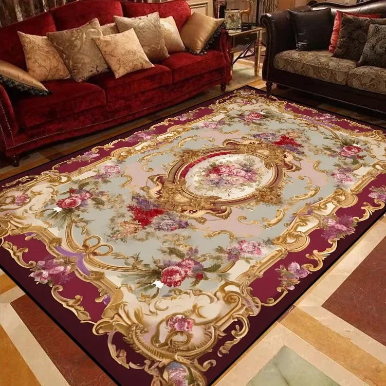 European Floral Carpets for Living Room Sofas Big Size Luxury Rugs Decoration Bedroom Carpet home Floor Mat tapis salon 카페트