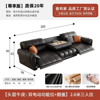 Genuine Leather Modern Sofa Chair Living Room Electric Designer Reclining Sofa Italian Loveseat Divano Soggiorno Home Furniture