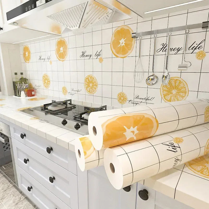 Kitchen Stove Oil-proof Sticker Waterproof High Temperature Resistant Wallpapers Kitchen Decoration Self Adhesive Contact Paper