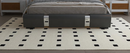 Queen Modern Faux Leather Upholstered Bed Frame with Adjustable Headboard, LED Lights，Low Profile Platform Bed with Iron Piece