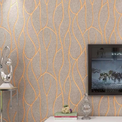 Background Wallpaper Room Decoration Bedroom 3D European Modern Thickened Moisture-proof Curve Stripes Wall Stickers 53cm Home