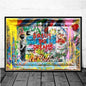 Canvas Wall Art Painting Abstract Banksy Graffiti Art Picture Funny Monkey Street Pop Wall Art Posters for Home Bedroom Decor
