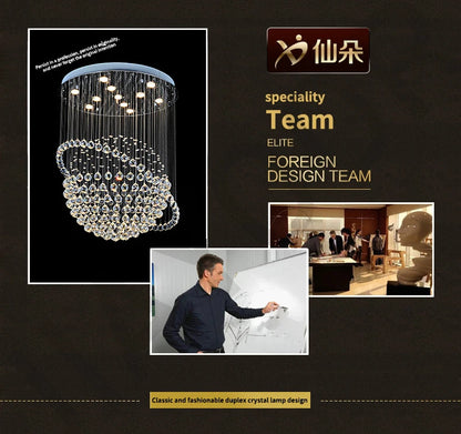 Creative Crystal Chandelier, Hotel Lobby, Restaurant, Duplex Building, Villa, High Ceiling, Living Room, Staircase, Long Chandel