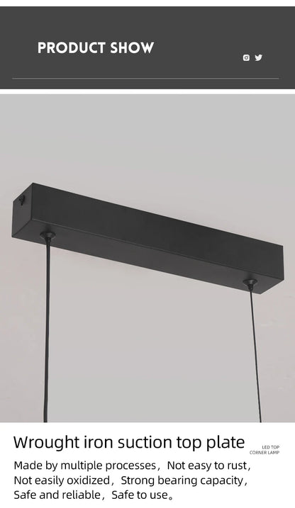 Modern LED Pendant Light Dimmable Hanging Lamp for Dining Room Kitchen Minimalist Arc Design Restaurant Energy Saving, Easy Inst