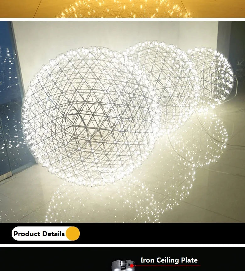 Chandelier Shop Commercial Spark Ball Full Sky Star Milk Tea Shop Restaurant Exclusive Network Bar Creative Art Decoration Light