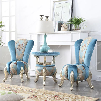 European-Style Leisure Chair Coffee Table Three-Piece Living Room Sofa Couch Balcony Table and Chair Living Room