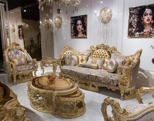 Luxury Furniture Set Living Room Sofa, Wooden Dubai Sofa Set Furniture Price Royal Sofa Set Furniture