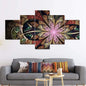 5 Panels Aesthetic Landscape Canvas Painting Abstract Natural Landscape Golden Light Art Luxury Posters Prints Living Room Decor