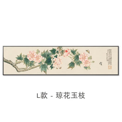 New Chinese Zen Flower and Bird Bedhead Painting Living Room Decoration Painting Sofa Background Wall Mural Painting Home Decor