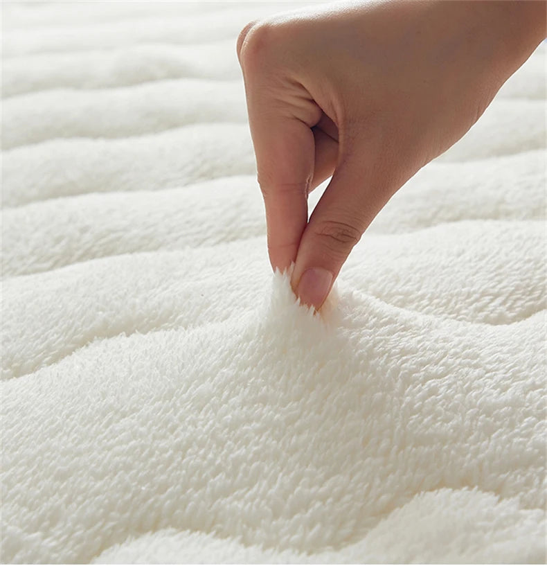 Latex mattress lamb fleece household 1.8/2.0m fashion tatami thickened student dormitory single double cushion warm mat