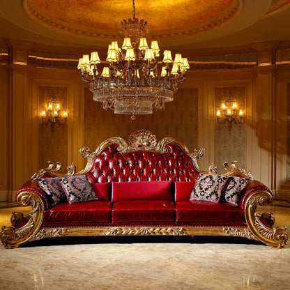Luxury Living Room Furniture Gold White Fabric Living Room Villa Colorful 3 Seats Dubai Luxury Sofa Set