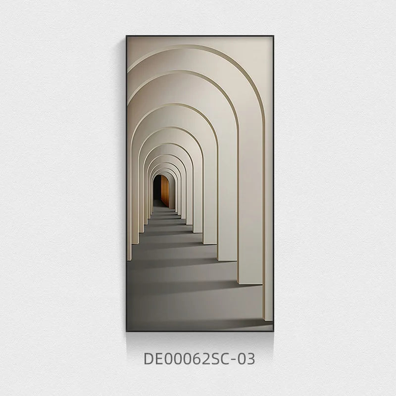 Modern Light Luxury Entrance Corridor Building Extension Decorative Painting Architecture Posters Prints Porch Wall Decoration