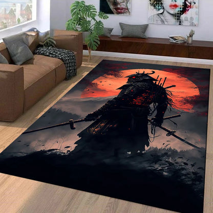 15 Size Samurai Spirits Pattern Rug Carpet for Living Room Bathroom Mat Creative Doormat Carpet for Bedroom Home Decor Play Mat