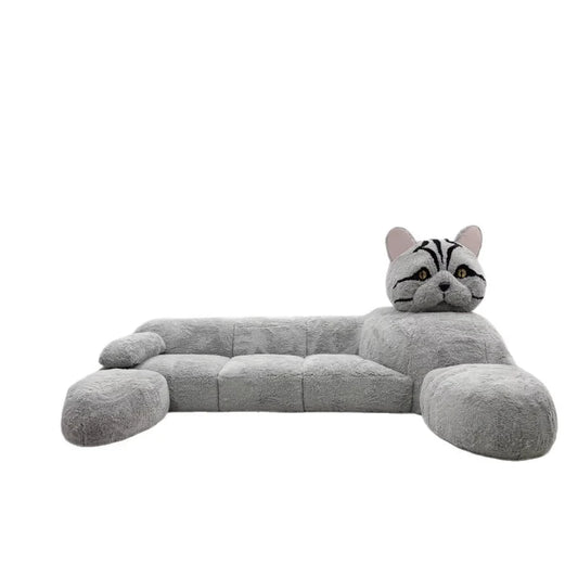 Cat-shaped cartoon animal sofa living room creative size apartment fabric plush sofa