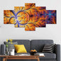 5 Panels Aesthetic Landscape Canvas Painting Abstract Natural Landscape Golden Light Art Luxury Posters Prints Living Room Decor