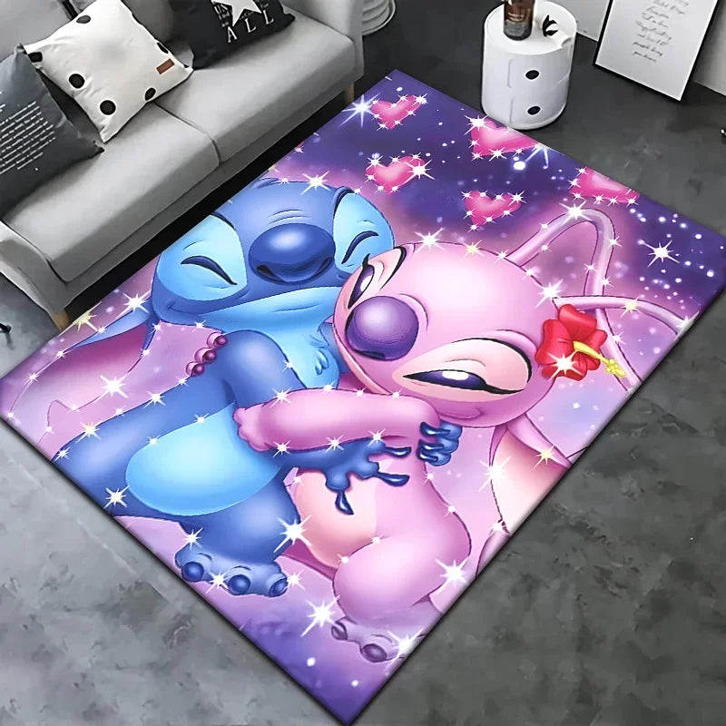 Stitch Cartoon Carpet Rug for Living Room Bedroom Decoration Picnic Camp Kitchen Carpet Crawling Carpet Decoration