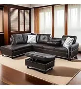 Cars Sofa for Living Room Set 3 Piece Modern Decor Loveseat Set with Arms and Nailhead,Includes Couch and A