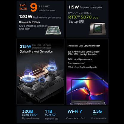 Lenovo LEGION Y9000P 2025 E-sports Gaming Laptop Ultra 9 275HX GeForce RTX 5070 /5080 RAM 32GB 1T SSD 16-inch Gaming Notebook PC