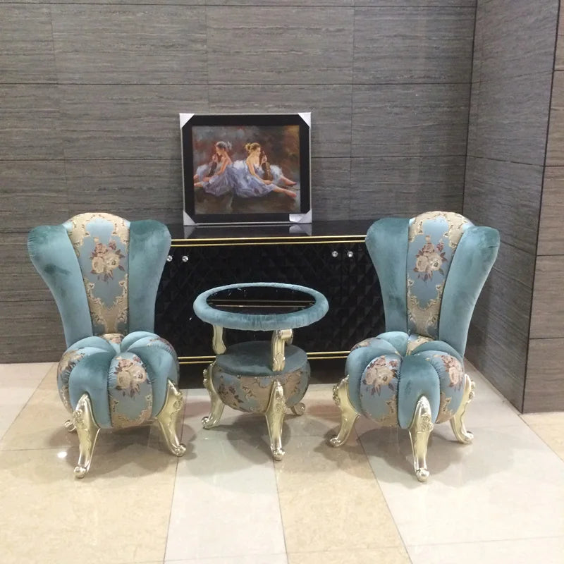 European-Style Leisure Chair Coffee Table Three-Piece Living Room Sofa Couch Balcony Table and Chair Living Room