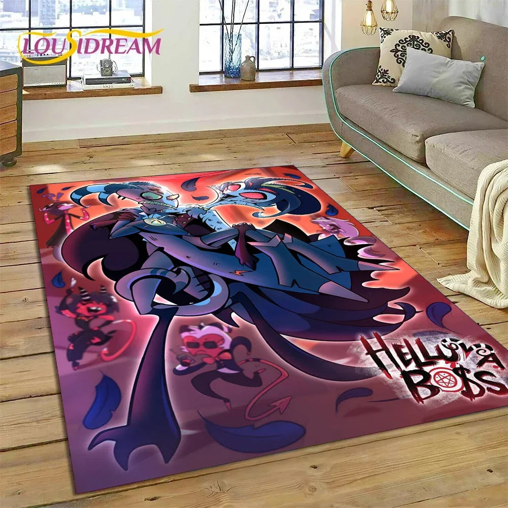 Cartoon H-Helluva Boss Blitzo H-Hazbin Hotel Carpet Rug for Bedroom Living Room Home Sofa Decoration,Child Large Decor Floor Mat