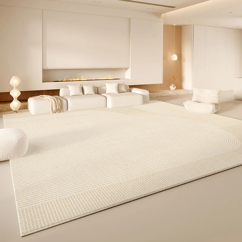 VIKAMA Cream Wind Carpet Living Room Light Luxury Premium Feeling Faux Cashmere Floor Mat Large Full Pave Home Essentials