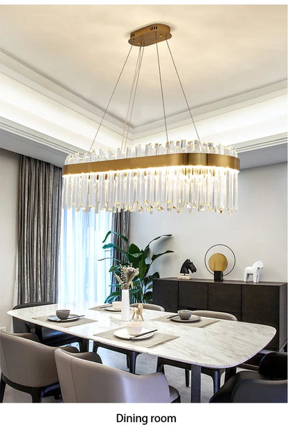 Nordic Luxury Chandeliers Crystal Pendant Ceiling Lights for Living Dining Room Kitchen Gold Pendant Light Decor Indoor Lighting